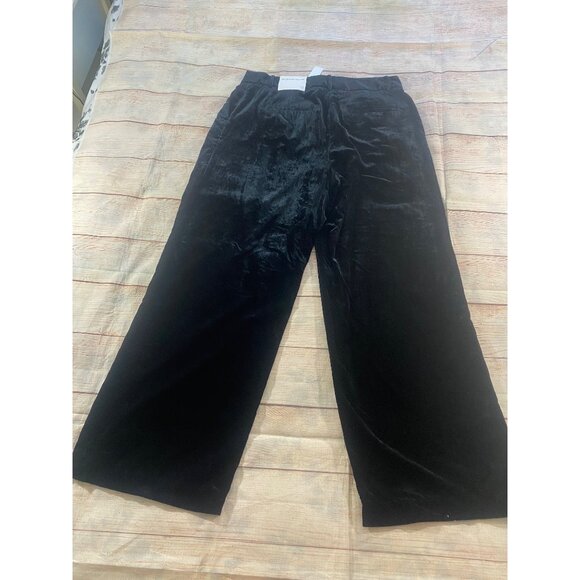 NWT Loft Women's Black Velvet The Peyton Trouser Casual Pants - 16 Tall - Picture 16 of 16